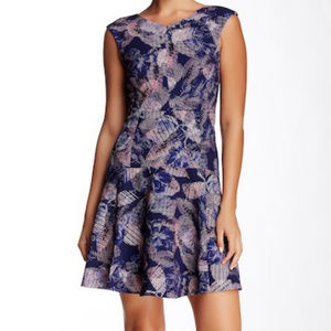 Rebecca Taylor Sonic Garden Silk Fit & Flare Dress